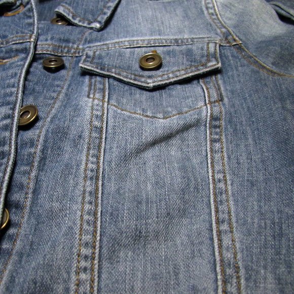 BP Women’s Stretch Jeans Jacket Size XS Light Wash Denim - Picture 8 of 12